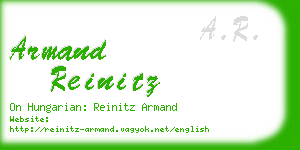 armand reinitz business card